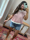Red, White & Cozy Knit Top
