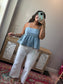 Darling Denim Peplum Top