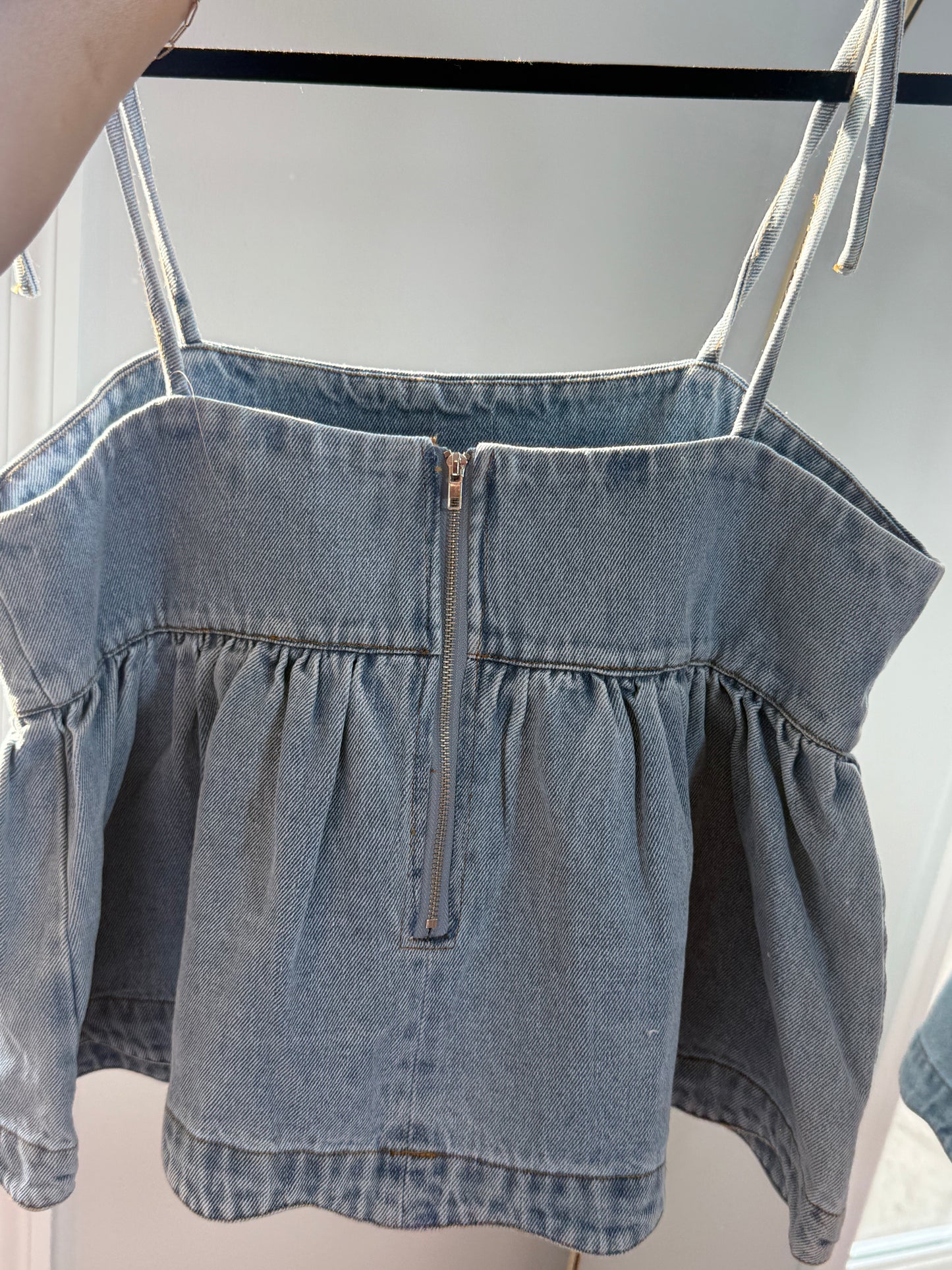 Darling Denim Peplum Top