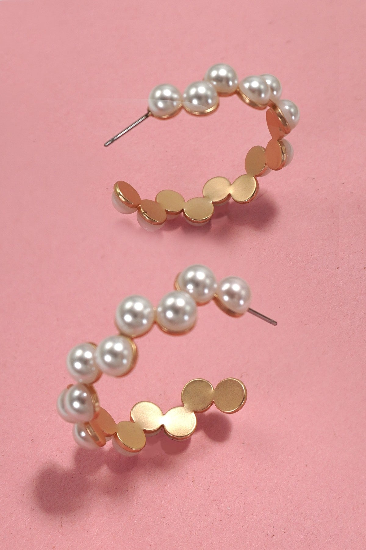 Pearl Zigzag Hoop Earrings