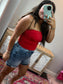 Cloud Nine Ruched Tube Top - Red
