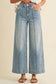 Pin Tuck Wide Leg - Light Wash