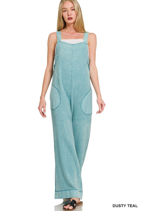 Poppy Overalls - Dusty Teal