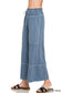 Ruffle Waist Cropped Sweatpants - Dusty Blue