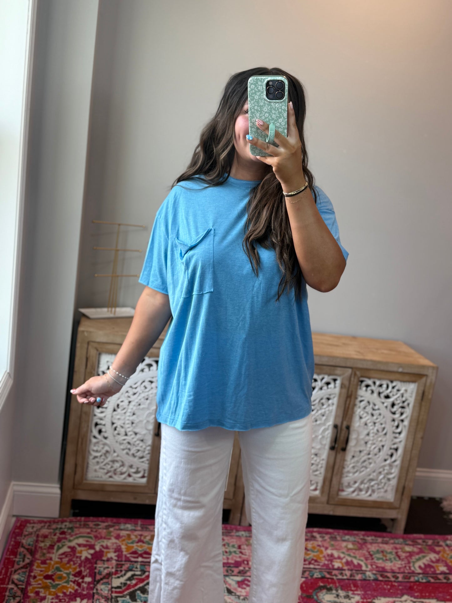 Oversized Boyfriend Tee - Deep Sky