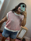 Red, White & Cozy Knit Top