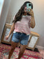 Red, White & Cozy Knit Top