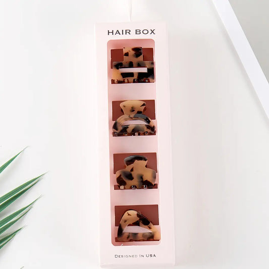 Tortoise Assorted Design Mini Claw Hair Clip