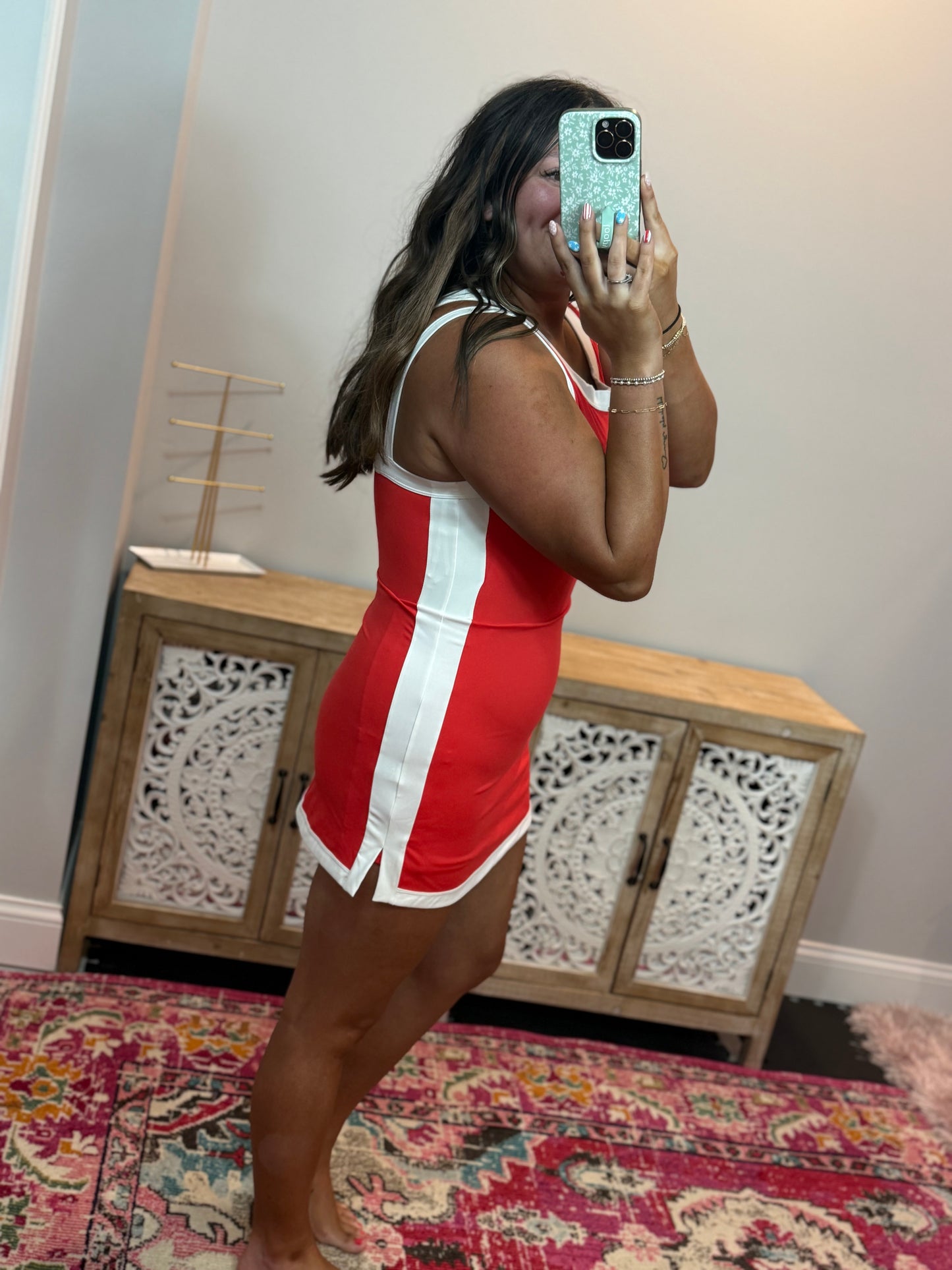 Color Block Active Dress - Red