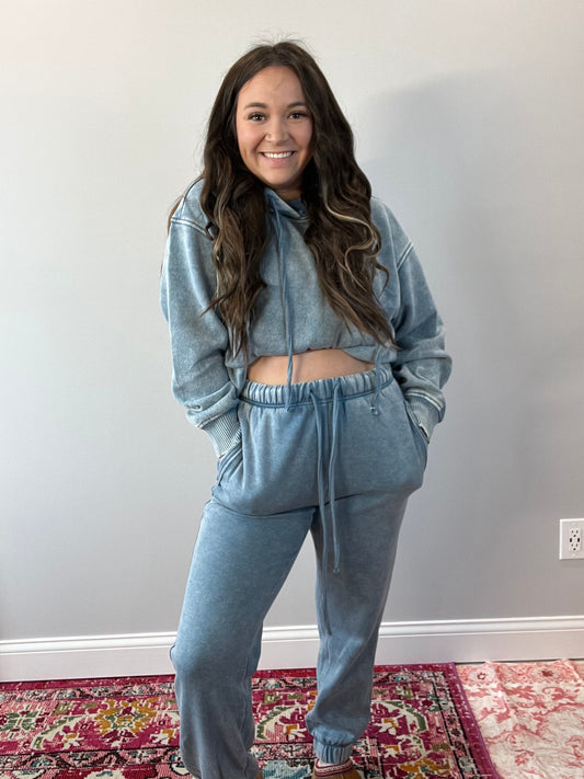 Chilly Days Joggers - Blue Gray