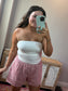 Cloud Nine Ruched Tube Top - White