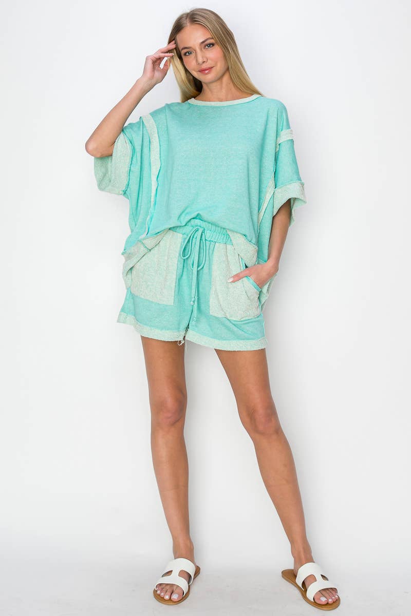 Oversized Reverse Contrast Set - Mint