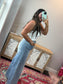 Pin Tuck Wide Leg - Light Wash