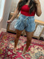Chambray Paperbag Denim Shorts