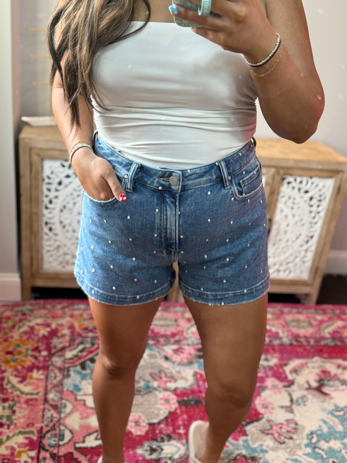 Dani Dot Demin Shorts