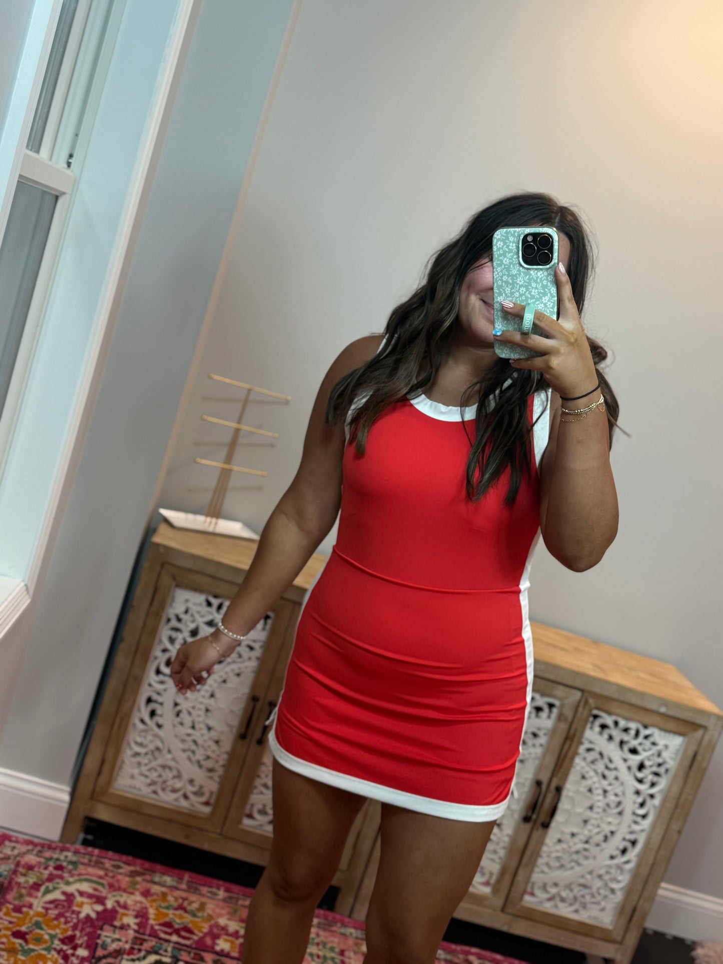 Color Block Active Dress - Red