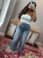 Pin Tuck Wide Leg - Light Wash