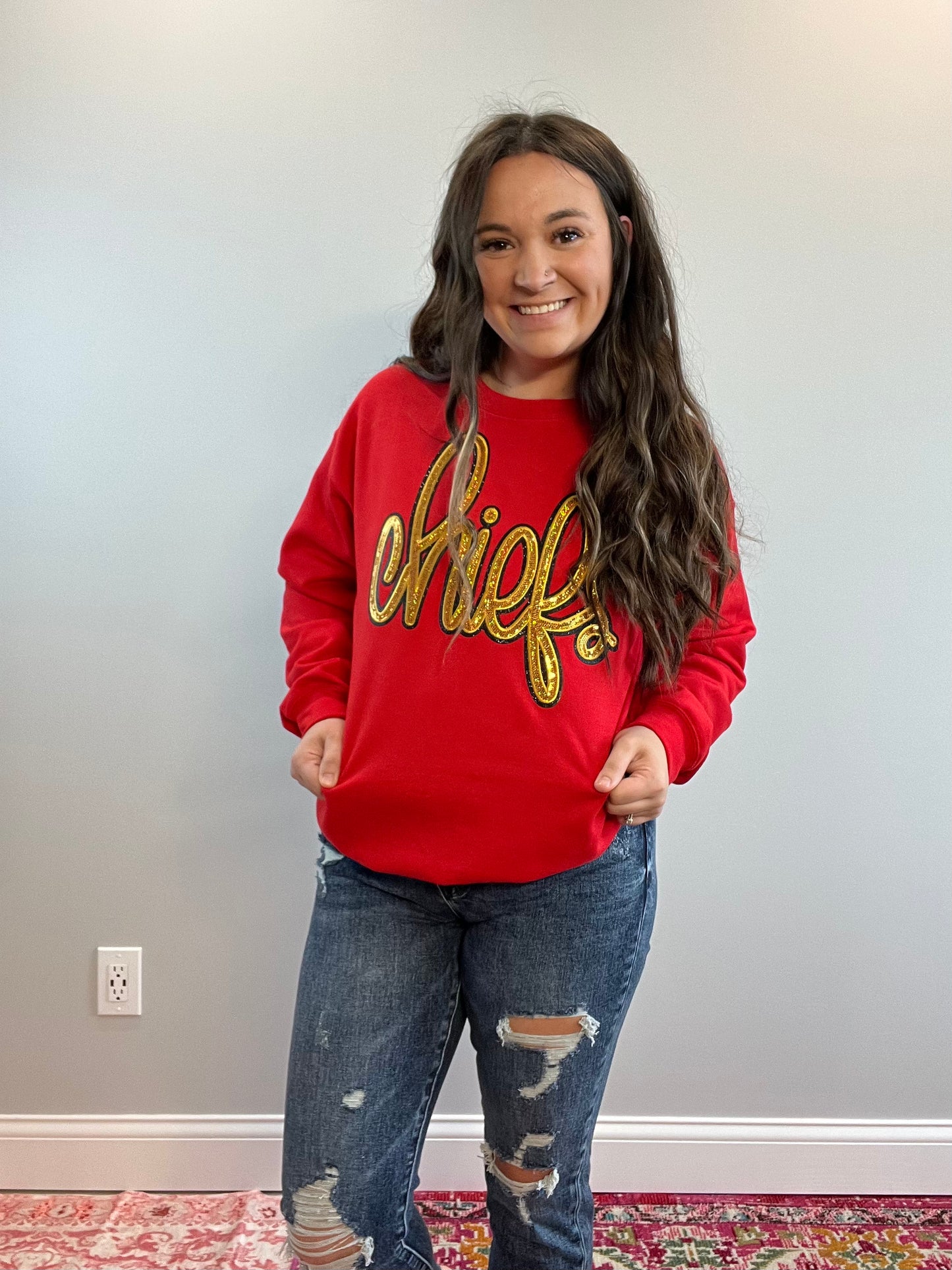 Sequin Cheifs Patch Sweatshirt