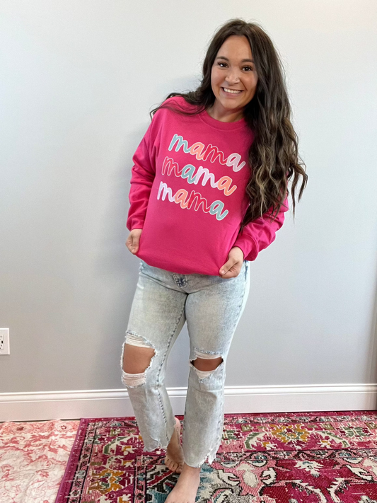 Colorful Stacked Mama Sweatshirt