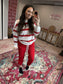 Rylee Red Striped Pullover & Jogger Set