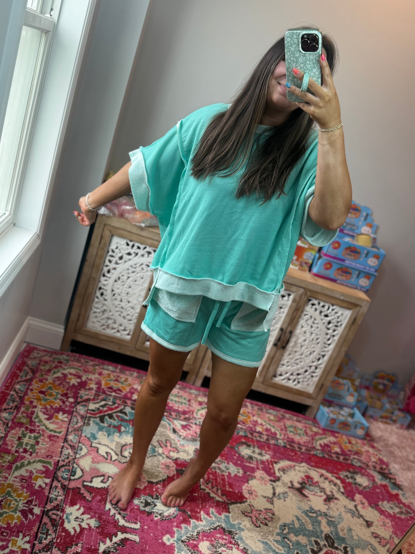 Oversized Reverse Contrast Set - Mint