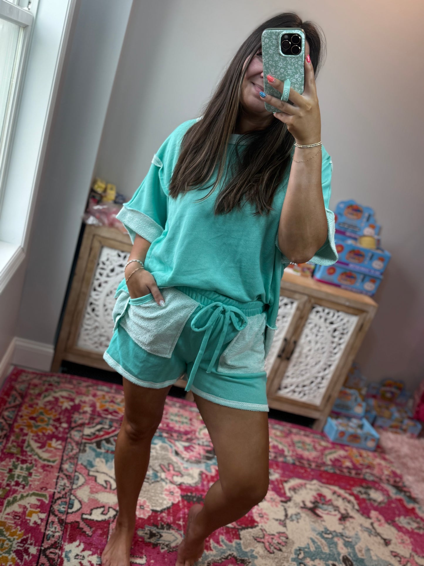 Oversized Reverse Contrast Set - Mint