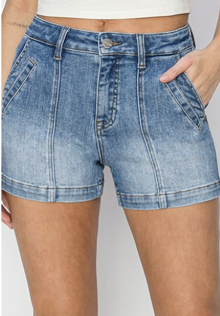 Front Seam RISEN Denim Shorts