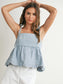 Darling Denim Peplum Top