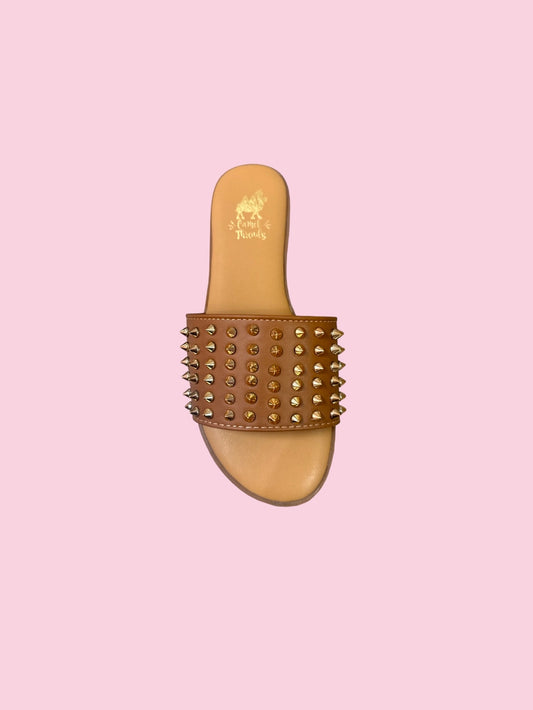 Stella Studded Sandals - Camel