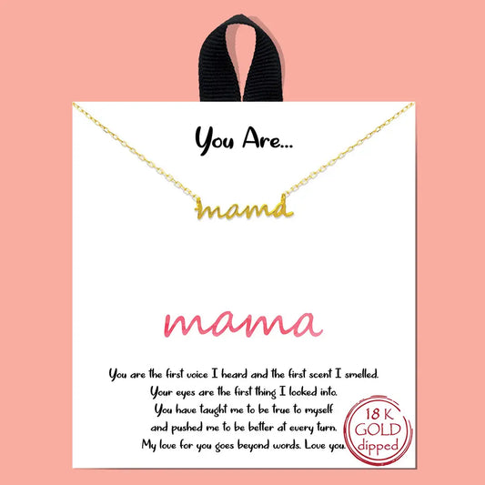 Gold-Dipped Mama Necklace