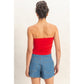 Cloud Nine Ruched Tube Top - Red